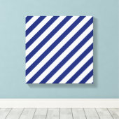 Patroon voor marineblauw en witte diagonale strepe canvas afdruk (Insitu (Houten vloer))