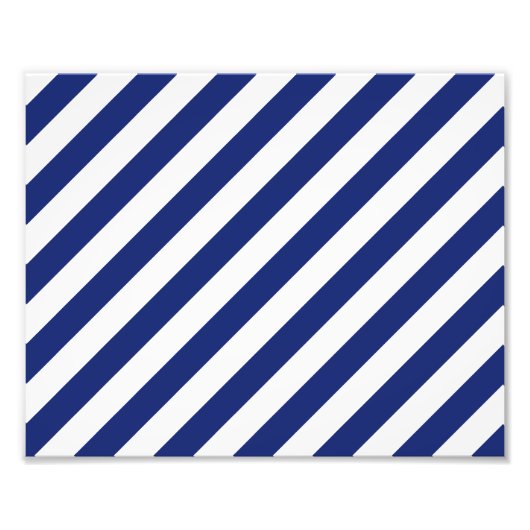 Patroon voor marineblauw en witte diagonale strepe foto afdruk (Voorkant)
