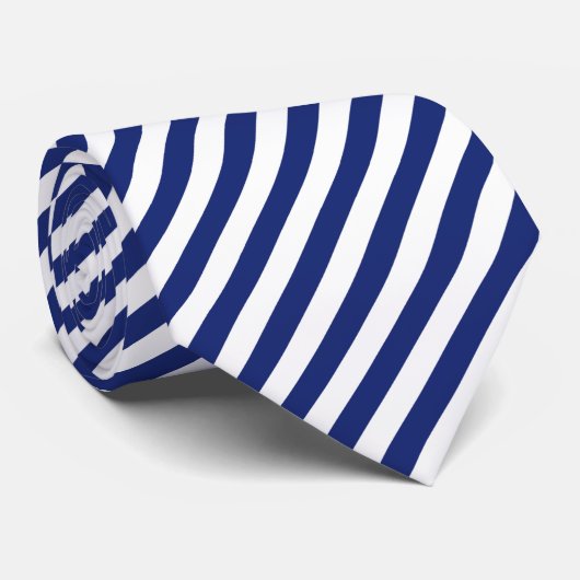 Patroon voor marineblauw en witte diagonale strepe stropdas (Opgerold)