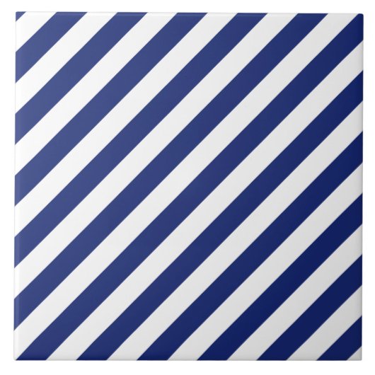 Patroon voor marineblauw en witte diagonale strepe tegeltje (Voorkant)