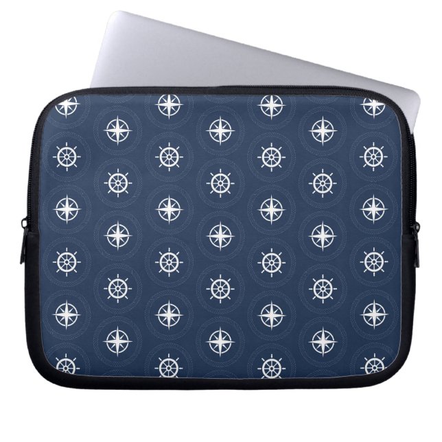 Patroon voor maritieme gereedschappen laptop sleeve (Voorkant)