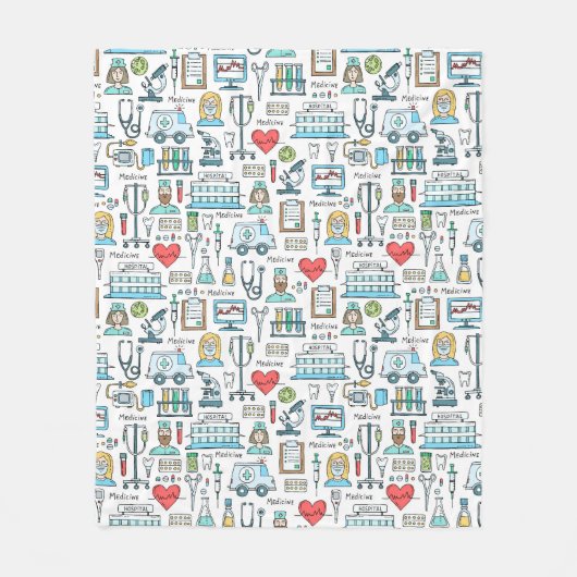 Patroon voor medisch ontwerp fleece deken (Voorkant)