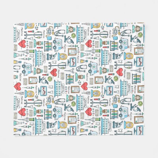 Patroon voor medisch ontwerp fleece deken (Voorkant (Horizontaal))