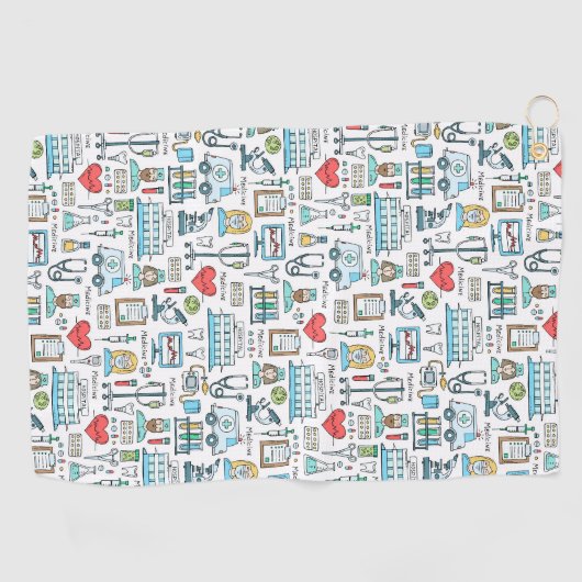 Patroon voor medisch ontwerp golfhanddoek (Horizontaal)