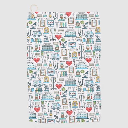 Patroon voor medisch ontwerp golfhanddoek (Voorkant)