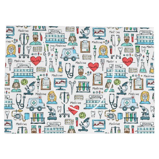Patroon voor medisch ontwerp groot cadeauzakje (Achterkant)