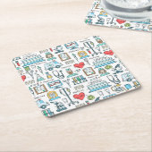 Patroon voor medisch ontwerp kartonnen onderzetters (Schuin)