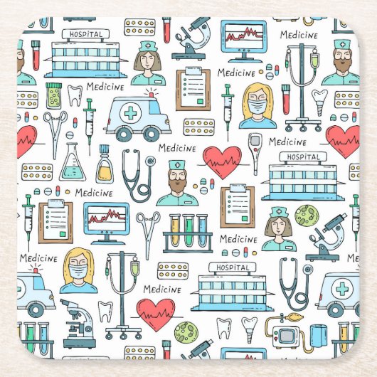 Patroon voor medisch ontwerp kartonnen onderzetters (Voorkant)