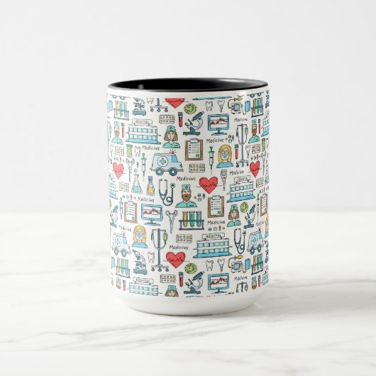 Patroon voor medisch ontwerp mok (Midden)