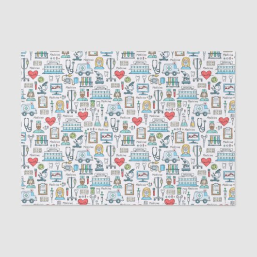 Patroon voor medisch ontwerp tissuepapier (Voorkant)