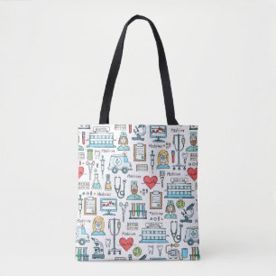 Patroon voor medisch ontwerp tote bag