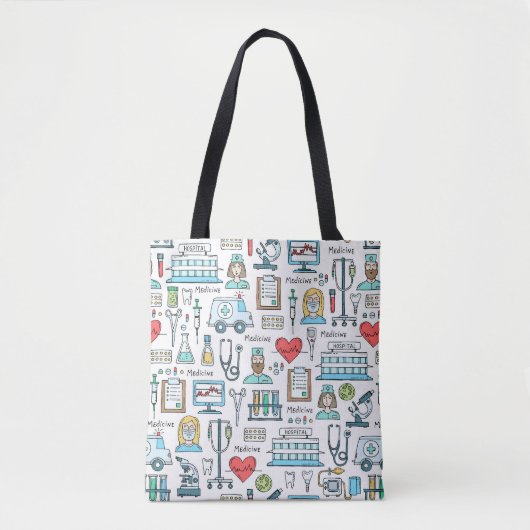 Patroon voor medisch ontwerp tote bag (Voorkant)