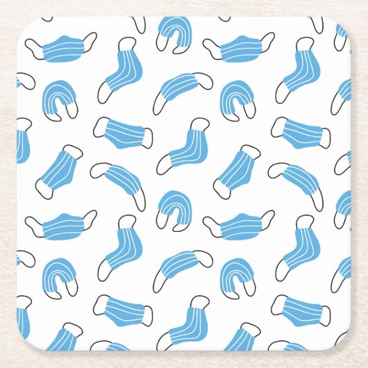 Patroon voor medische maskers kartonnen onderzetters (Voorkant)