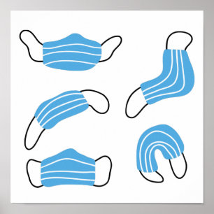 Patroon voor medische maskers poster