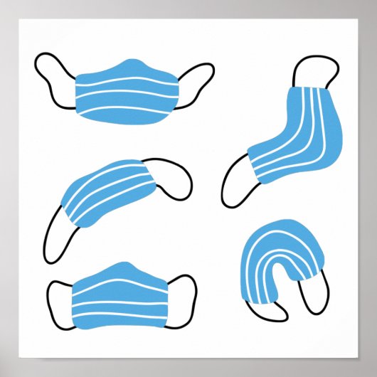 Patroon voor medische maskers poster (Voorkant)