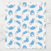 Patroon voor medische maskers wijn etiket (Enkel label)