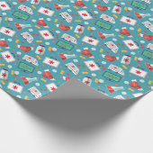 Patroon voor medische pictogrammen cadeaupapier (Hoek)