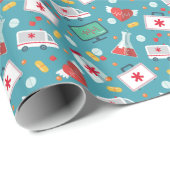 Patroon voor medische pictogrammen cadeaupapier (Rol Hoek)