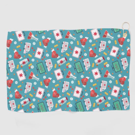 Patroon voor medische pictogrammen golfhanddoek (Horizontaal)