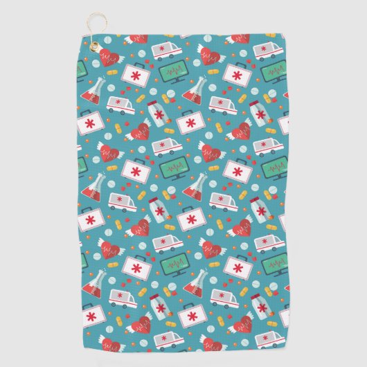 Patroon voor medische pictogrammen golfhanddoek (Voorkant)