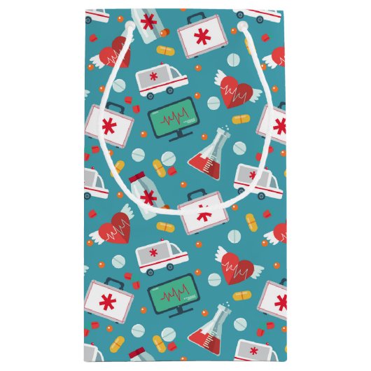 Patroon voor medische pictogrammen klein cadeauzakje (Achterkant)