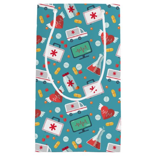 Patroon voor medische pictogrammen klein cadeauzakje (Voorkant)