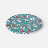 Patroon voor medische pictogrammen papieren bordje (Gekanteld)