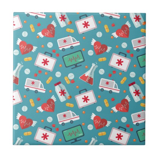 Patroon voor medische pictogrammen tegeltje (Voorkant)