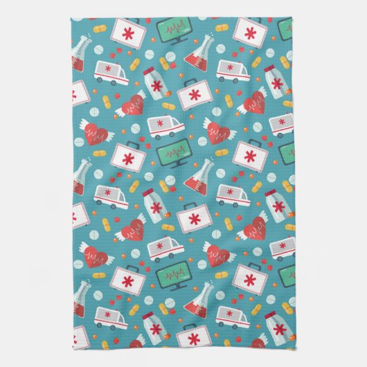 Patroon voor medische pictogrammen theedoek (Verticaal)