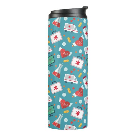 Patroon voor medische pictogrammen thermosbeker (Gedraaid links)