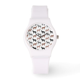 Patroon voor meerkleurige paarden horloge