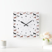 Patroon voor meerkleurige paarden vierkante klok (Huis)