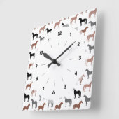 Patroon voor meerkleurige paarden vierkante klok (Hoek)