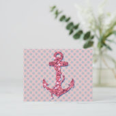 PATROON VOOR MEESTE PINKGLITTER ANCHOR STIPPEN BRIEFKAART (Staand voorkant)