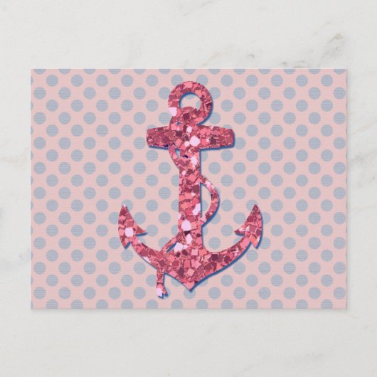 PATROON VOOR MEESTE PINKGLITTER ANCHOR STIPPEN BRIEFKAART (Voorkant)