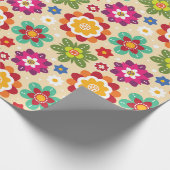 Patroon voor Mexicaanse Folk Art Flowers Cadeaupapier (Hoek)