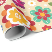 Patroon voor Mexicaanse Folk Art Flowers Cadeaupapier (Rol Hoek)