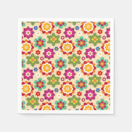 Patroon voor Mexicaanse Folk Art Flowers Servet