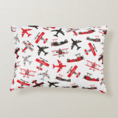 Patroon voor militair vleugelvliegtuig Retro Red e Accent Kussen (Achterkant)