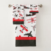 Patroon voor militair vleugelvliegtuig Retro Red e Bad Handdoek (Insitu)