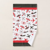Patroon voor militair vleugelvliegtuig Retro Red e Bad Handdoek (Handdoek)