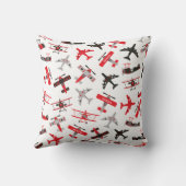 Patroon voor militair vleugelvliegtuig Retro Red e Kussen (Achterkant)