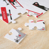 Patroon voor militair vleugelvliegtuig Retro Red e Legpuzzel (Zijkant)