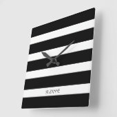 Patroon voor modern ontwerp, zwart-wit, strepen vierkante klok (Hoek)