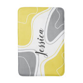 Patroon voor moderne geelgrijze geometrische vorme badmat (Voorkant Verticaal)