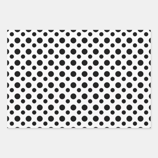 Patroon voor moderne zwarte en witte poolvlekken inpakpapier vel (Voorkant 2)