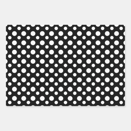 Patroon voor moderne zwarte en witte poolvlekken inpakpapier vel (Voorkant)