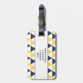 Patroon voor monogram geel en houtskool bagagelabel (Achterkant verticaal)