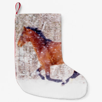 Patroon voor Navy Blue Galloping Horses Kleine Kerstsok