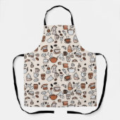 Patroon voor objecten in theewinkels en koffie schort (Voorkant)
